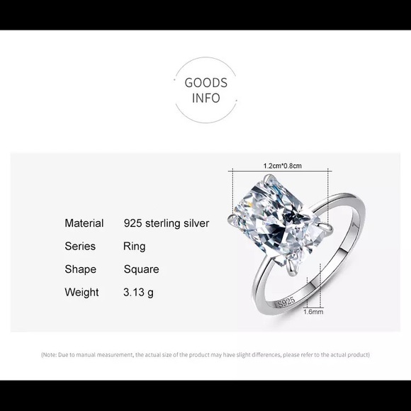 5.34Ct EMERALD Cut VVS Horizontal Setting Solitaire 925 Ring Size 5 - Picture 11 of 17